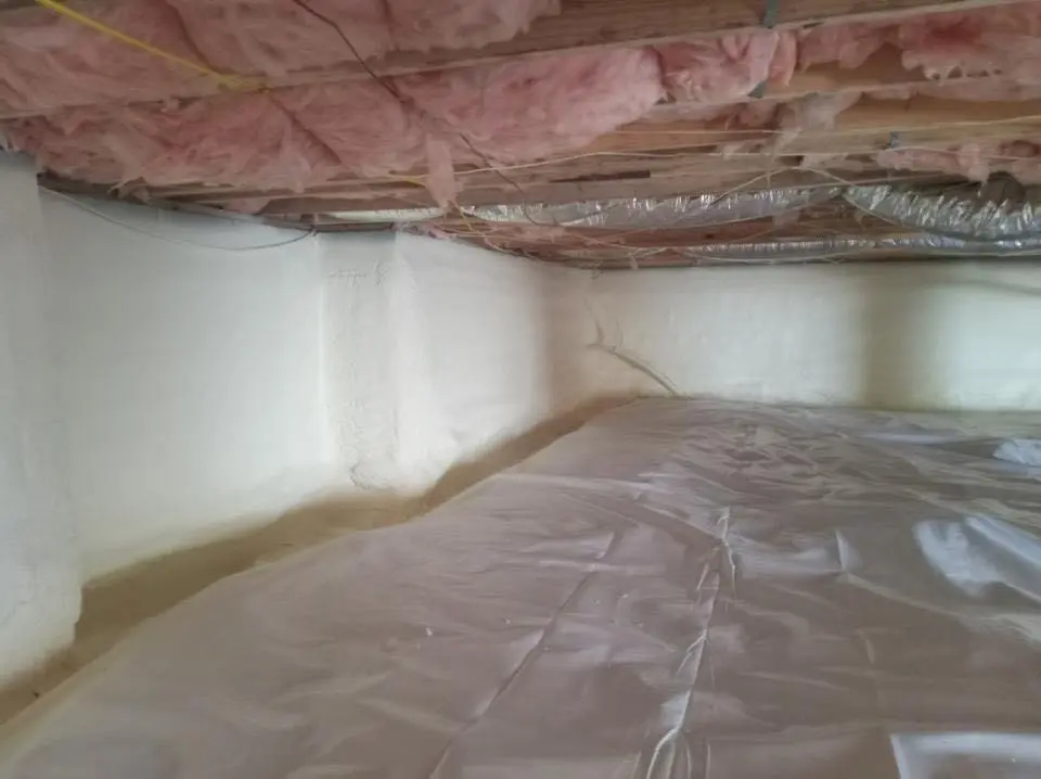 Crawl space encapsulation with closed-cell spray foam for Roof Waterproofing in Pensacola Station